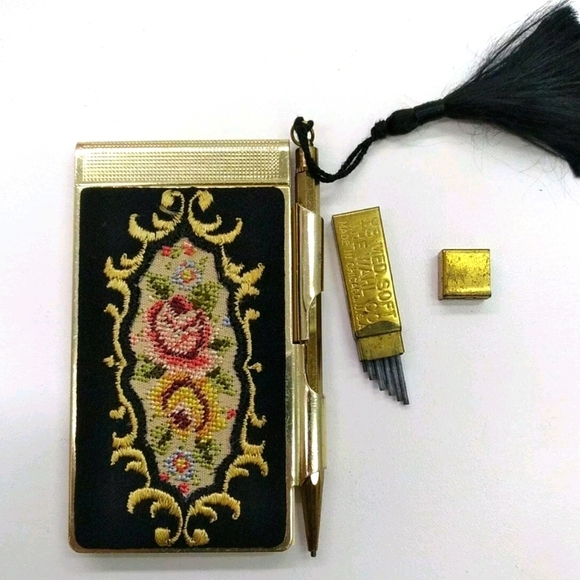 Antique Victorian Dance Card Notepad With Penc